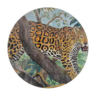 Pastelljaguar: zeichnend Dschungel. Schneidebrett