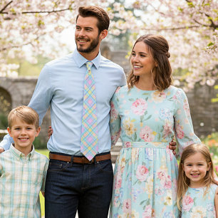 Pastellkariertes Halstuch Krawatte