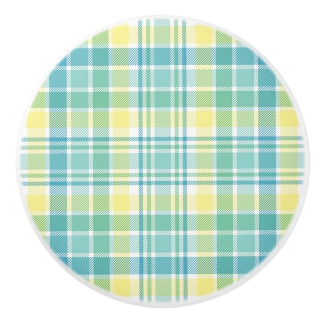 Pastellkariertes Keramikknauf (Vorderseite)