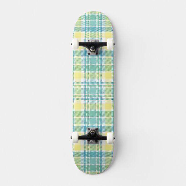 Pastellkariertes Skateboard (Vorderseite)