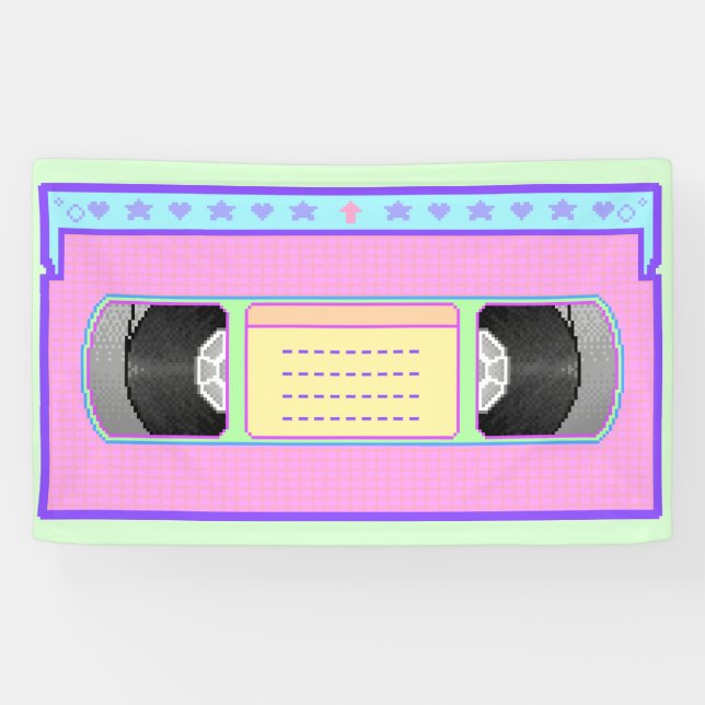 Pastellkawaii VHS vaporwave Pixelkunst Banner (Horizontal)