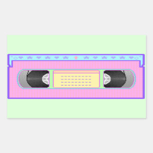 Pastellkawaii VHS vaporwave Pixelkunst Rechteckiger Aufkleber