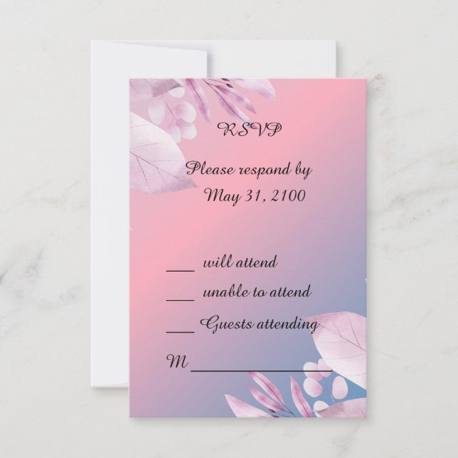Pastellkirschblüte Hochzeit RSVP Antwortkarte (Vorderseite)