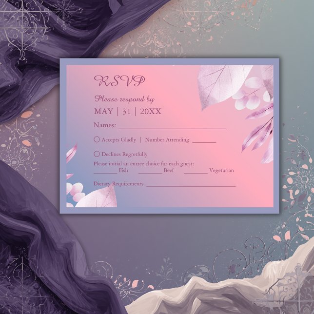 Pastellkirschblüte Sakura Hochzeit RSVP Karte (Von Creator hochgeladen)