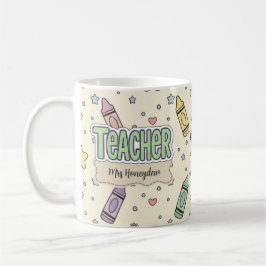 Pastellkreide-Lehrer-Schulmuster Kaffeetasse
