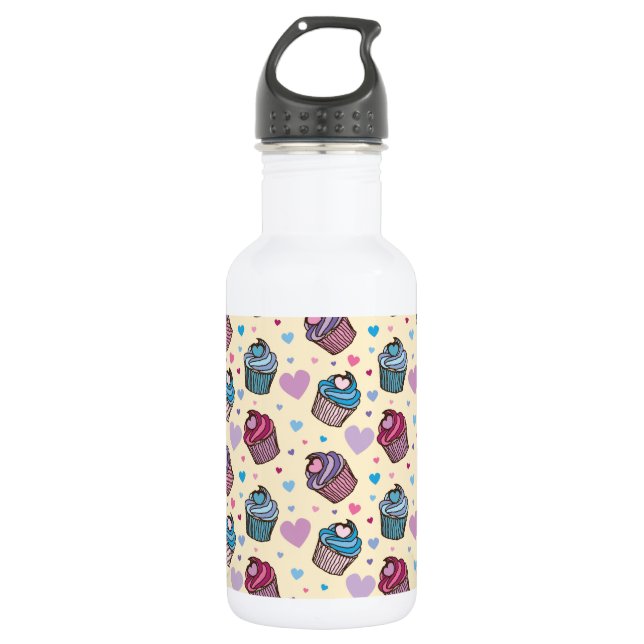 Pastellkuchen Herzstück Muster Trinkflasche (Vorderseite)
