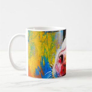Pastellkuh Portrait Moderne Malerei Kaffeetasse