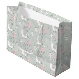 Pastelllama-Muster Große Geschenktüte