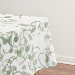 Pastellleuchte, grünes Blumenmuster Tischdecke