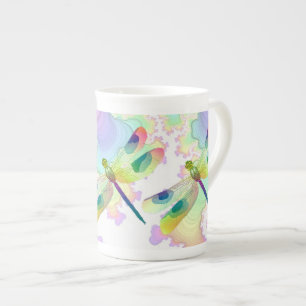 Pastelllibellen-Knochen-China-Tasse Prozellantasse