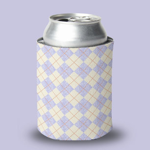 Pastelllila auf gelben Diamanten Argyles Muster  Dosenkühler