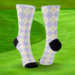Pastelllila auf gelben Diamanten Argyles Muster Socken