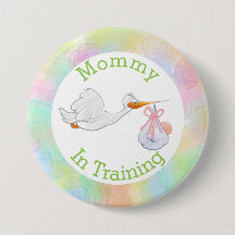 Pastellmama im Trainings-Storch mit Babyparty