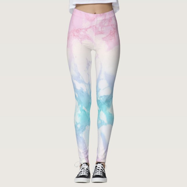 Pastellmarmor-Textur Leggings (Vorderseite)