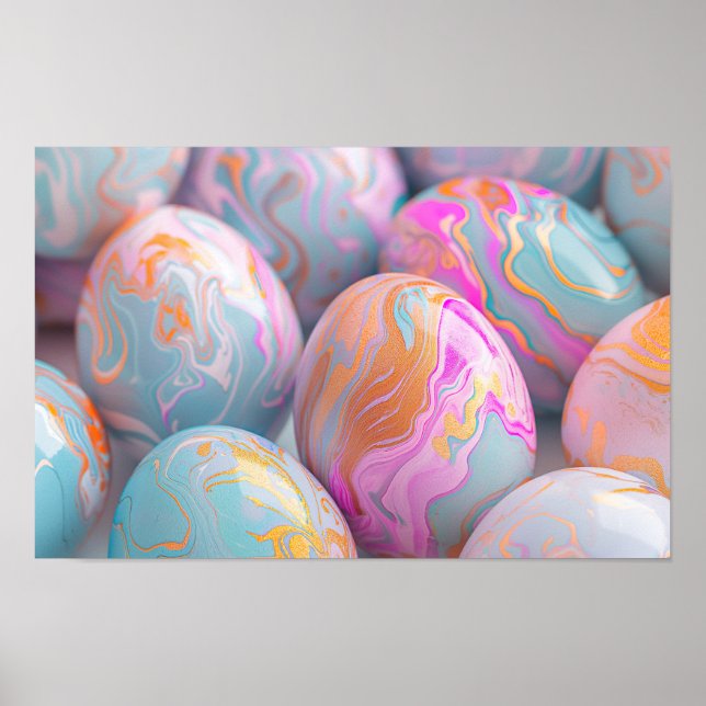 Pastellmarmoreier Poster (Vorne)