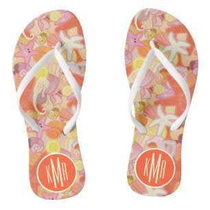 Pastellmeer-Kreaturen  Monogramm Flip Flops