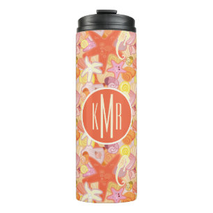 Pastellmonogramm der seegeschöpf-  thermosbecher
