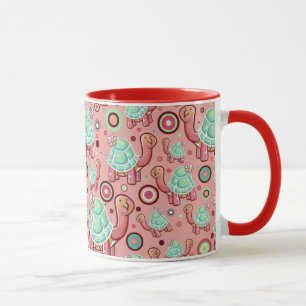 PastellMuschel-Blumen-Schildkröten-Muster Tasse
