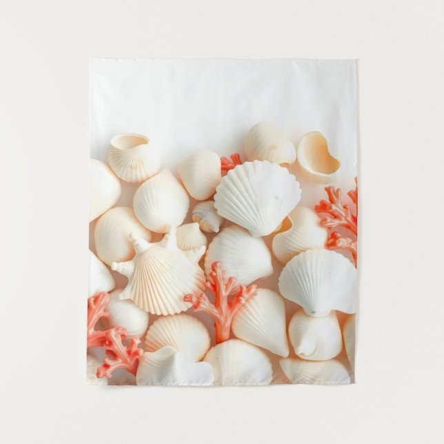 PastellMuscheln Wandteppich (Vorderseite)