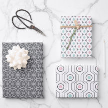 Pastellmuster aus Grau, Pink und Mint in Retro-For