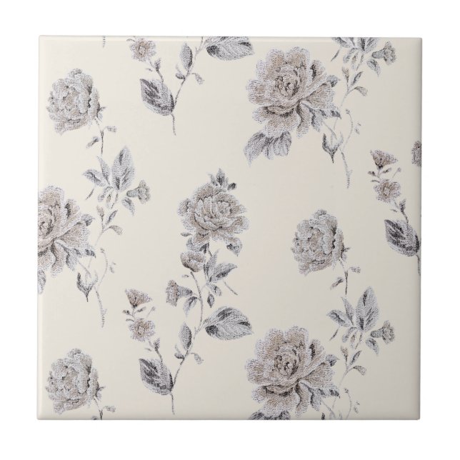 Pastellmuster der Rose Fliese (Vorderseite)