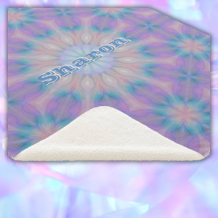 Pastellmutter Perlmuster Name Monogramm Sherpadecke