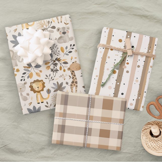 Pastellneutrale Jungtiere Geschenkpapier Set (Von Creator hochgeladen)
