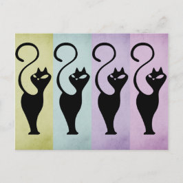 Pastello Cats Black Silhouette Postkarte