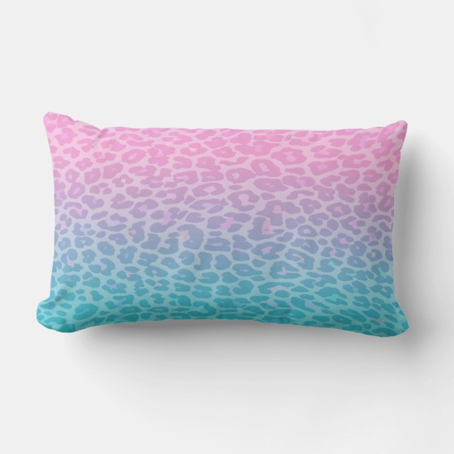 PastellOmbre Leopard Lendenkissen (Vorderseite)