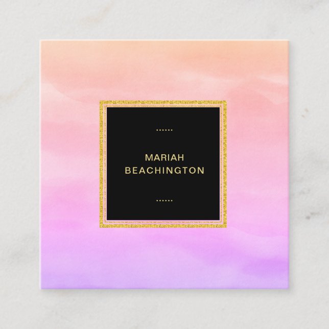 *~* PastellOmbre Steigungs-Lavendel-Rosa abstrakt Quadratische Visitenkarte (Vorderseite)