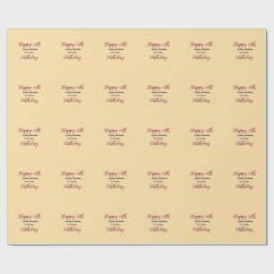 Pastellorange glücklicher 30. Geburtstag Name Datu Geschenkpapier