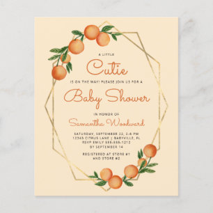 Pastellorange Little Cutie Baby Shower Einladung