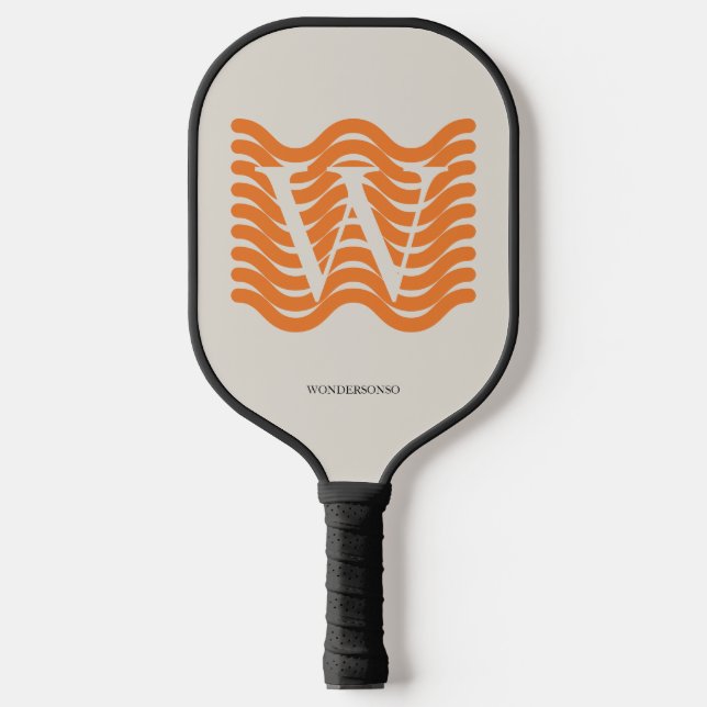 Pastellorange Welle Pickleball Schläger (Vorderseite)