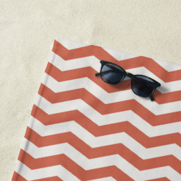 Pastellorange Zickzack-Streifen geometrisch Strandtuch