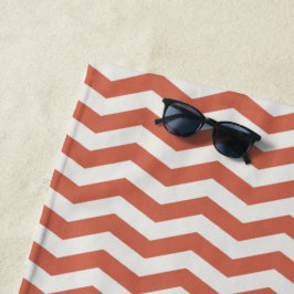 Pastellorange Zickzack-Streifen geometrisch Strandtuch