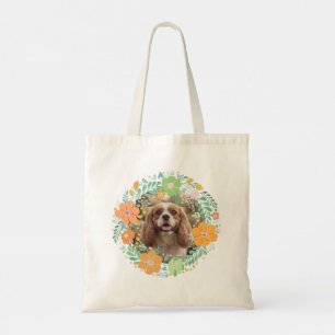 Pastelloranger Cavalier King Charles Spaniel Blume Tragetasche