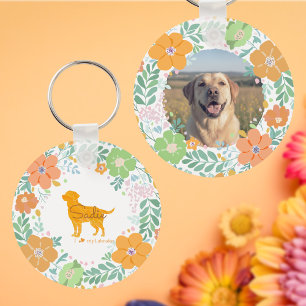 Pastelloranger Labrador Retriever mit individuelle Schlüsselanhänger