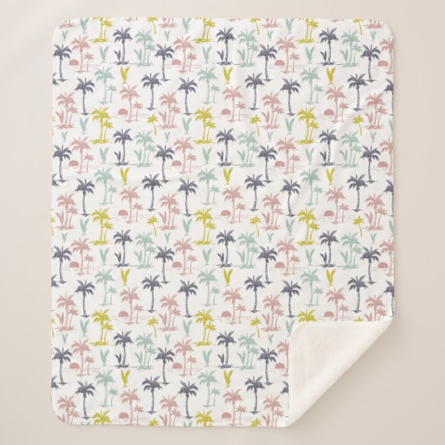 Pastellpalme durch das Strand-Muster Sherpadecke (Vorderseite)