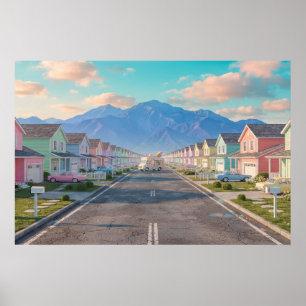 Pastellparadies, Endlose Straße    Unheimliche Vor Poster
