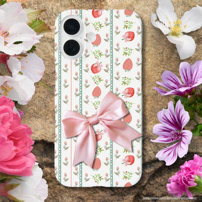 Pastellpastellbeeren Rosa Blaue Spitze Case-Mate iPhone Hülle (Von Creator hochgeladen)