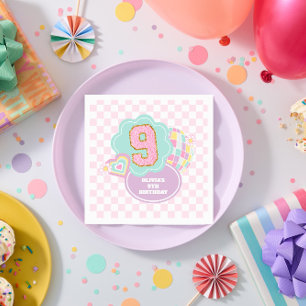 Pastellpastellpflaster 9. Geburtstag Serviette