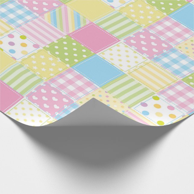 PastellPatchwork-Muster Geschenkpapier (Ecke)