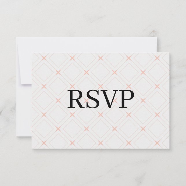 Pastellpfirsich und Cream Geometric RSVP Karte (Vorderseite)