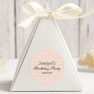 Pastellpfirsich und geometrische Gold Runder Aufkleber