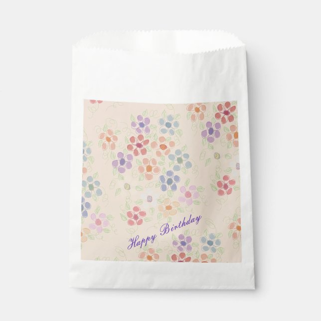 Pastellpfirsich und rosa Flower Geschenktütchen (Vorderseite)