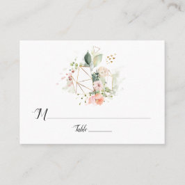 Pastellpfirsichpfirsichfarbene geometrische Platzk Platzkarte