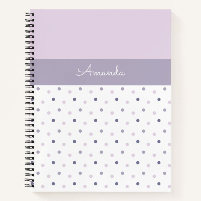Pastellpolka-Punkte Notizbuch (Vorderseite)