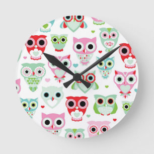 Pastellpulverfarbeulenhintergrund Runde Wanduhr