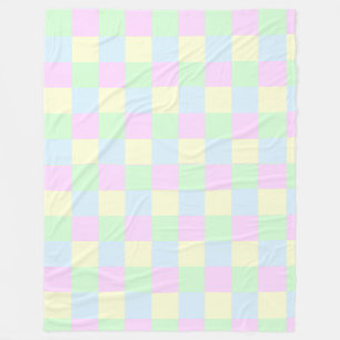 Pastellquadrate-Muster Fleecedecke