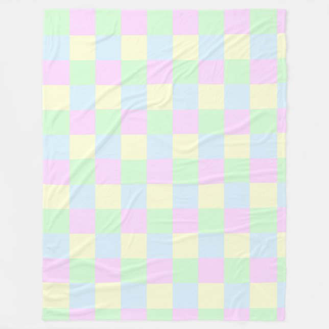 Pastellquadrate-Muster Fleecedecke (Vorderseite)